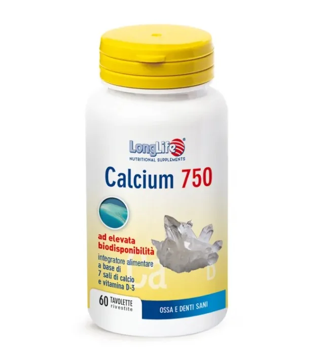 Longlife Calcium 750 mg 60 Tavolette Salute delle Ossa