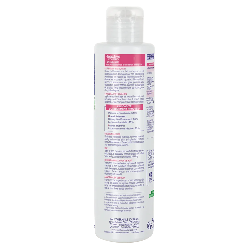 Jonzac Reactive Control Latte Dermo Detergente 200 Ml Pelle Intollerante con Tendenza Allergica