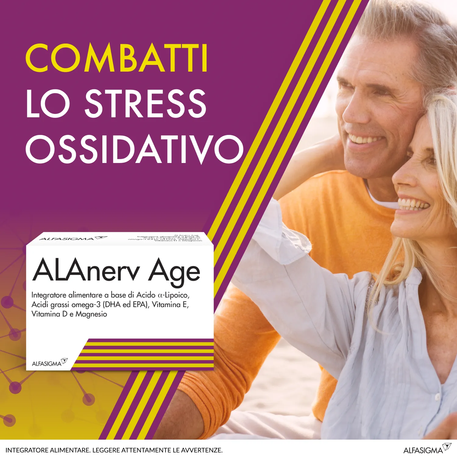 Alfasigma Alanerv Age 20 Capsule Softgel Integratore Antiossidante con Omega3 Acido Lipoico e Magnesio