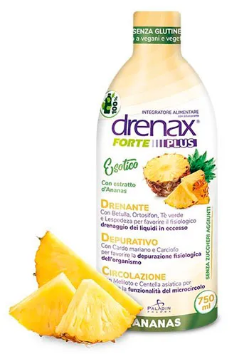Drenax Forte Plus Ananas Flacone 750 ml Integratore Depurativo Drenante e Benessere MIcrocircolo
