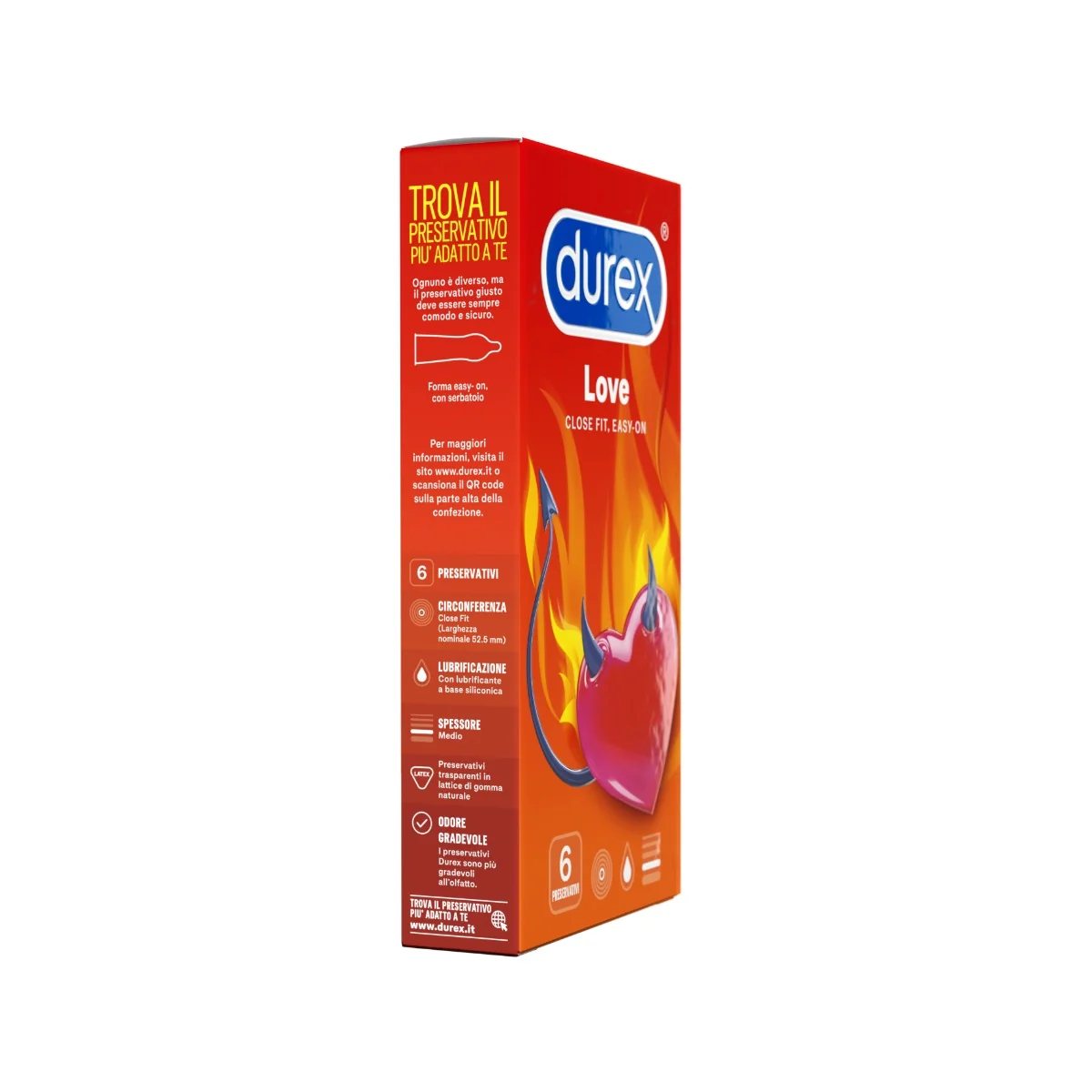 Durex Love Preservativi Con Forma Easy-On 6 Pezzi