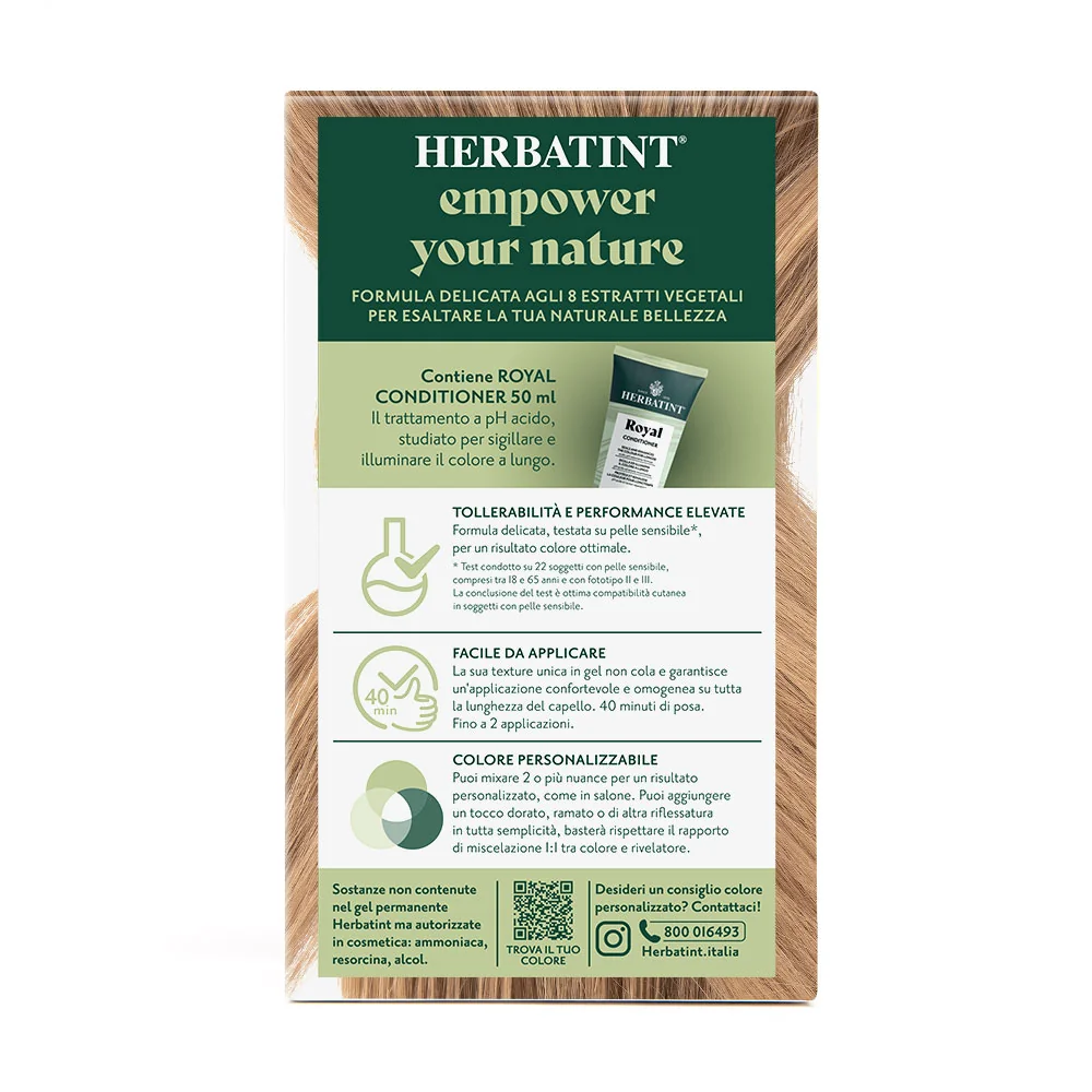 Herbatint Gel Colorante Permanente 8D Biondo Chiaro Dorato 170 Ml Colore Intenso e Duraturo
