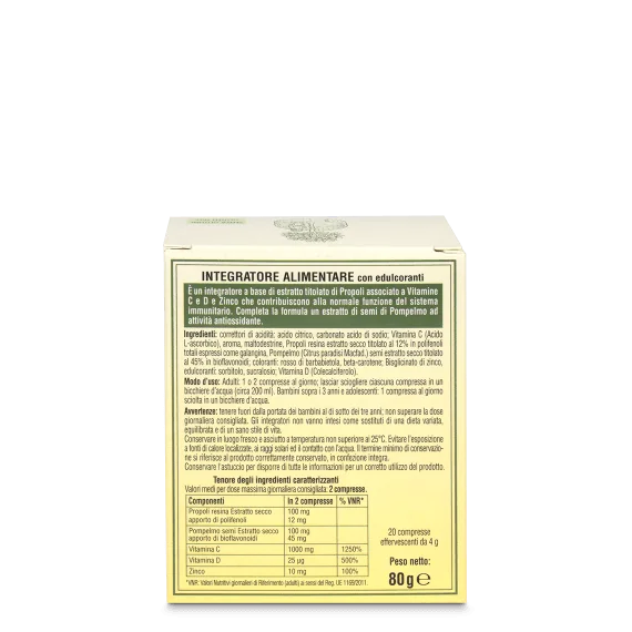 Erbamea Propoli Titolata  Effervescente 20 Compresse Per le Difese Immunitarie