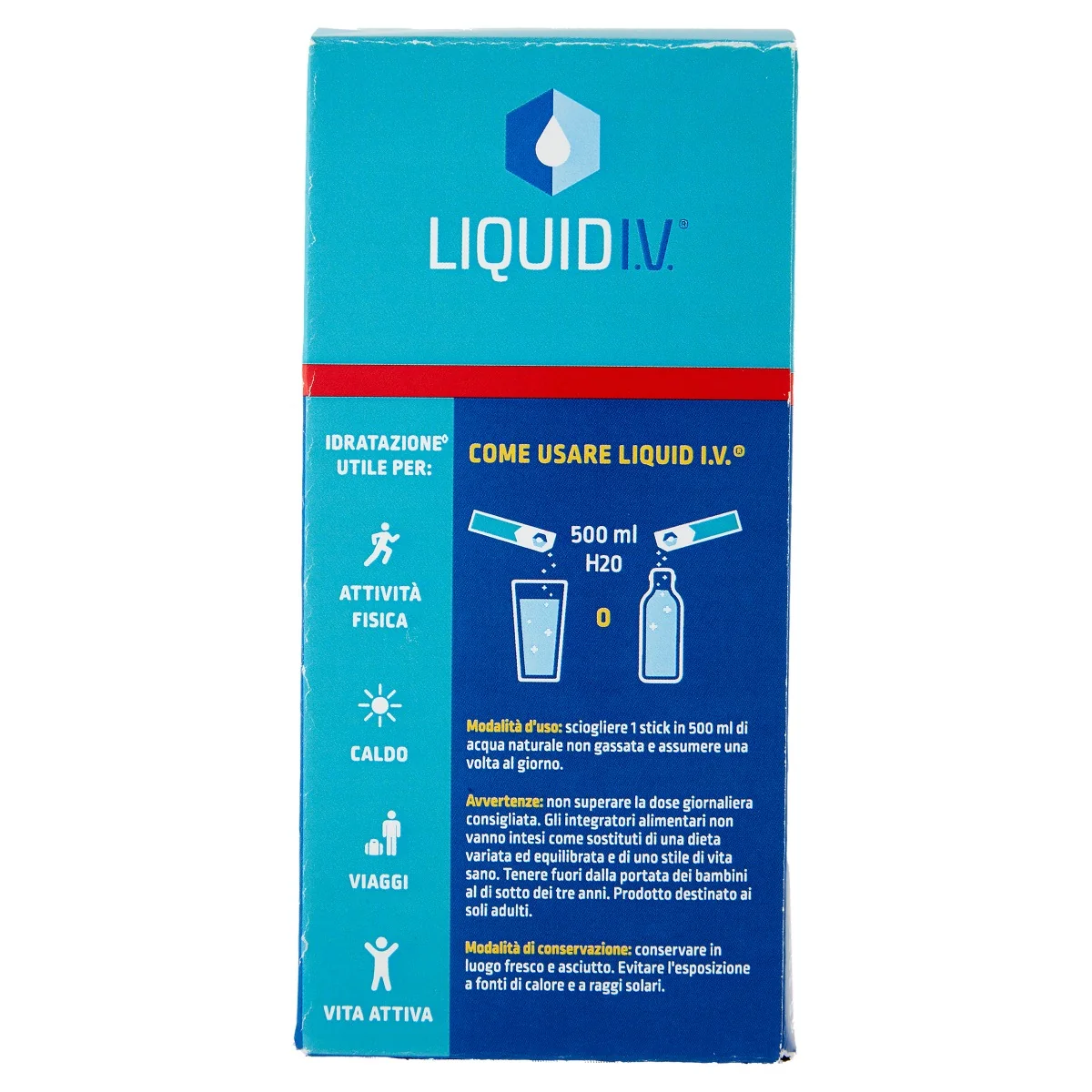 Liquid I.V. Hydration Multiplier Fragola 10 Stick Senza Glutine