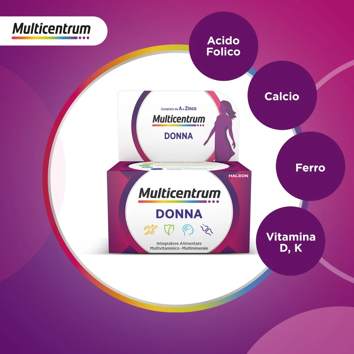 Multicentrum Donna 60 Compresse Multivitaminico Donna