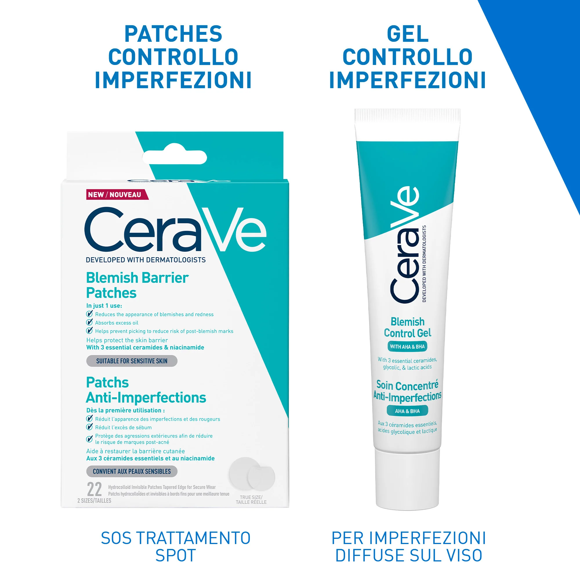 Cerave Patches per il Controllo delle Imperfezioni 22 Pezzi Trattamento Brufoli