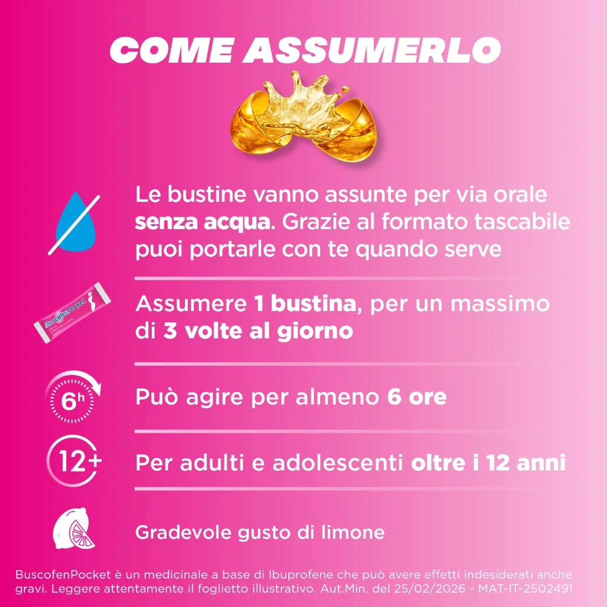 Buscofenpocket 400 g 10 Bustine Antinfiammatorio