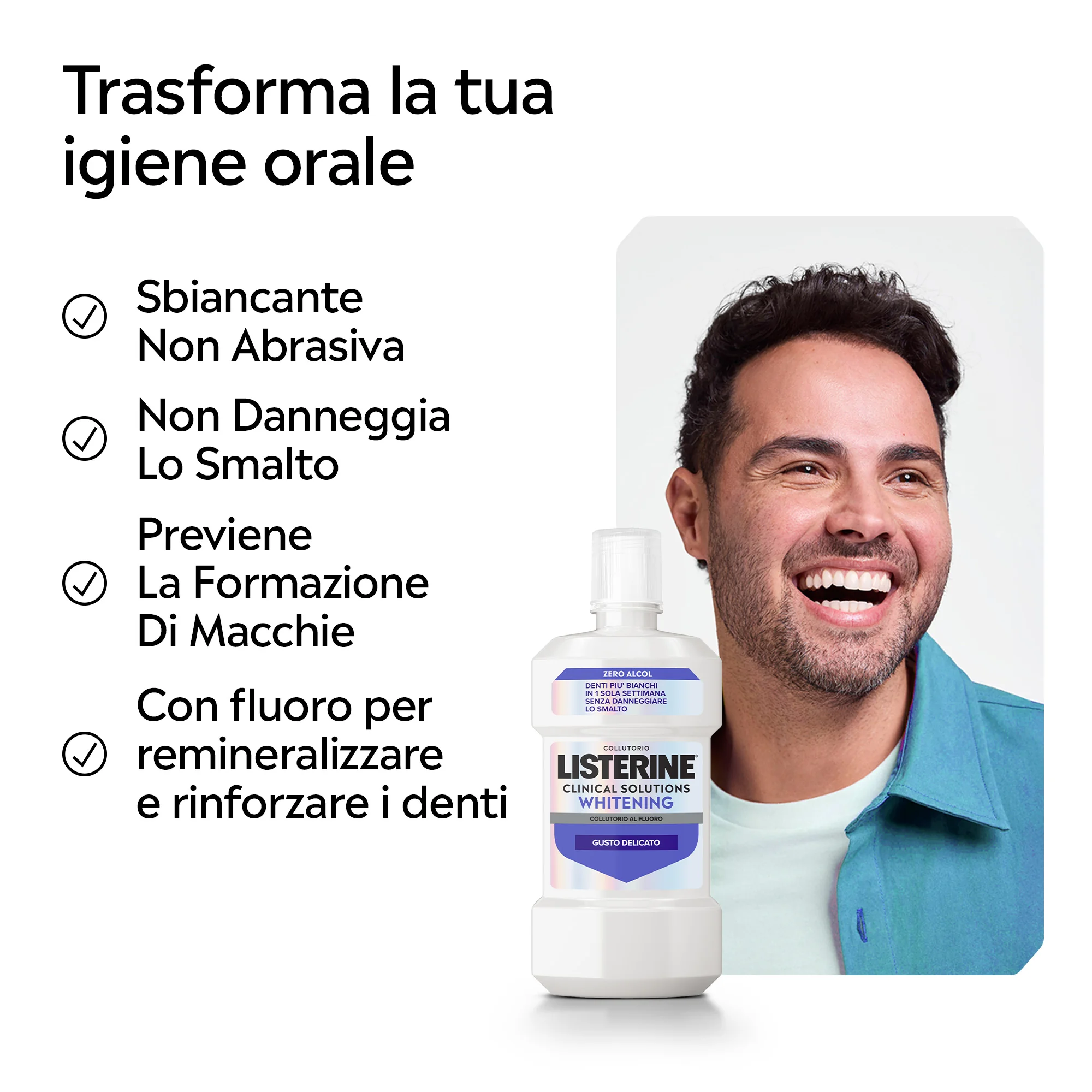 Listerine Advanced White Delicato Rinforza i Denti