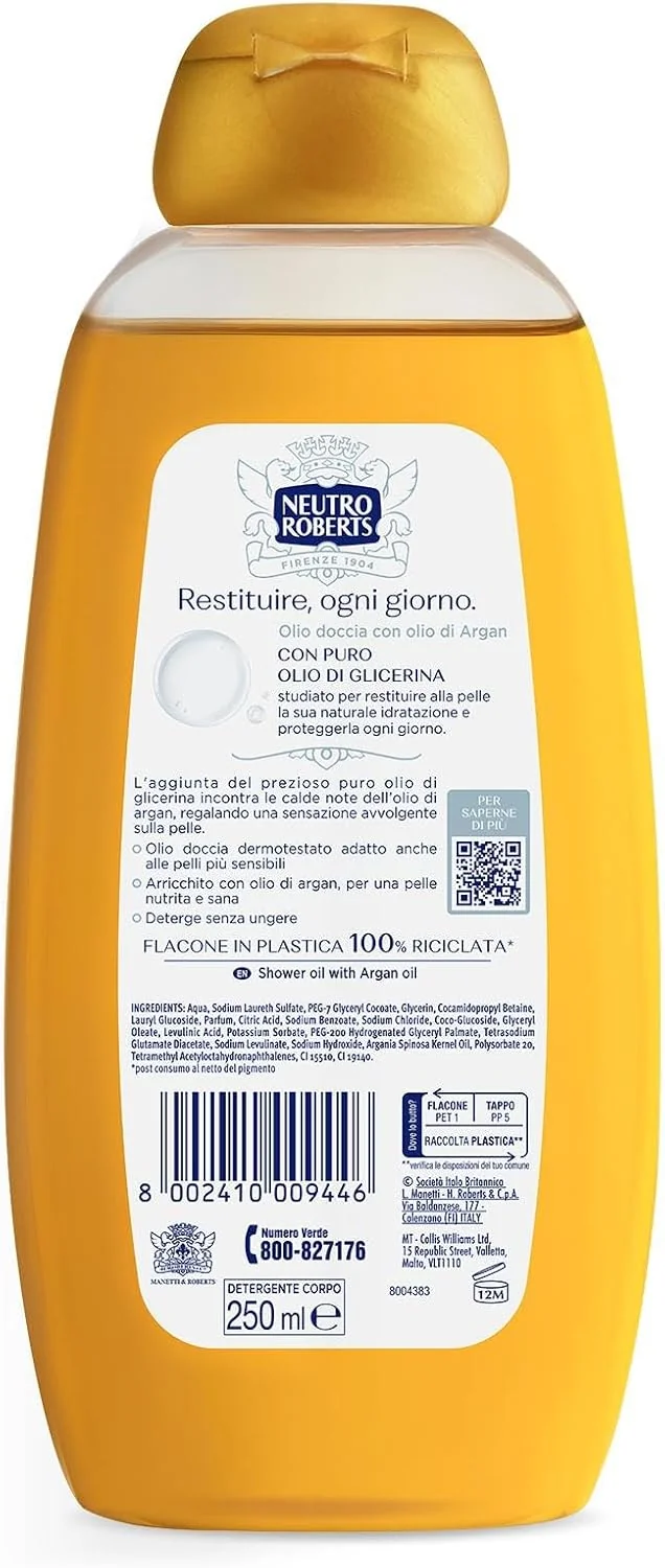 Neutro Roberts Docciaschiuma Oil Argan 250 ml Nutrimento Intenso