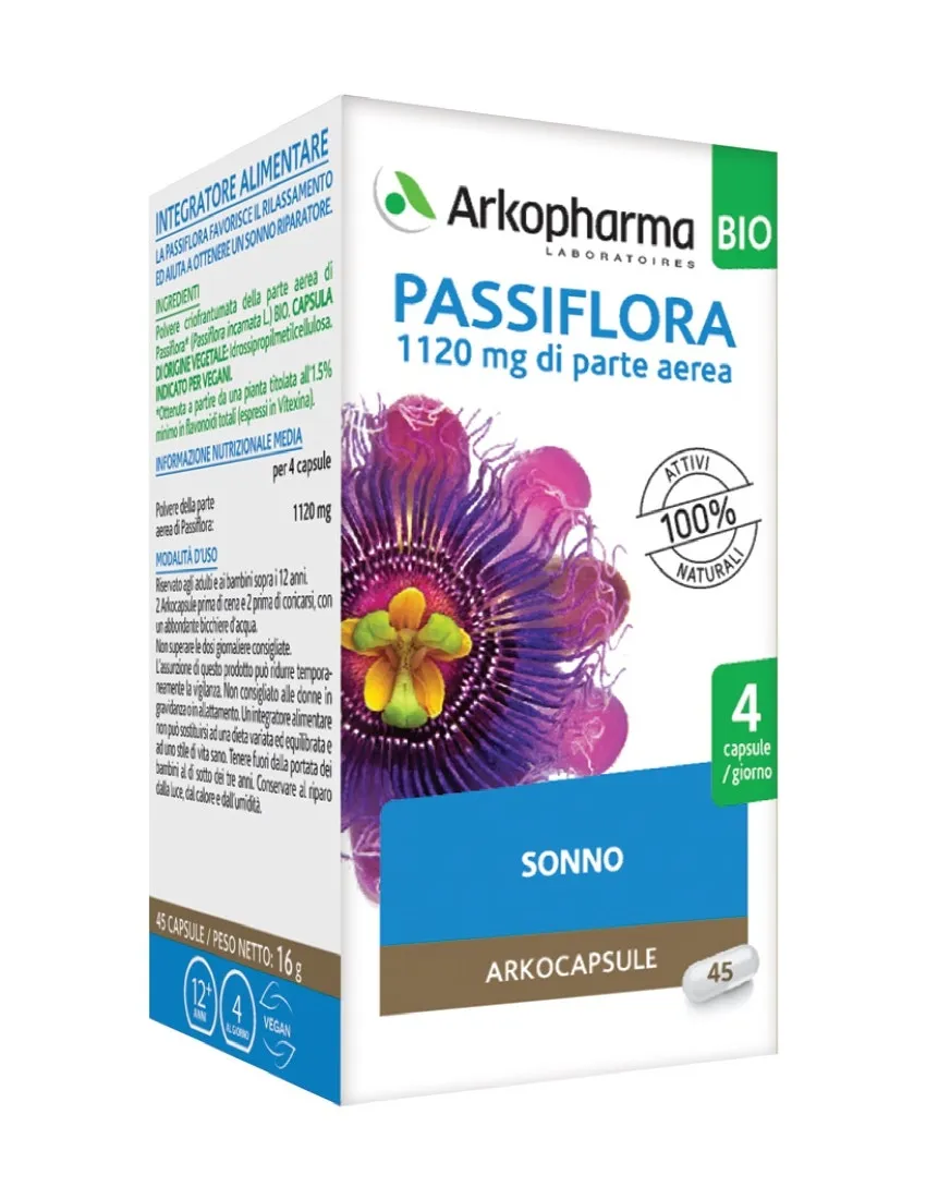 Arkocapsule Passiflora Bio 45 capsule Sonno e benessere della mente
