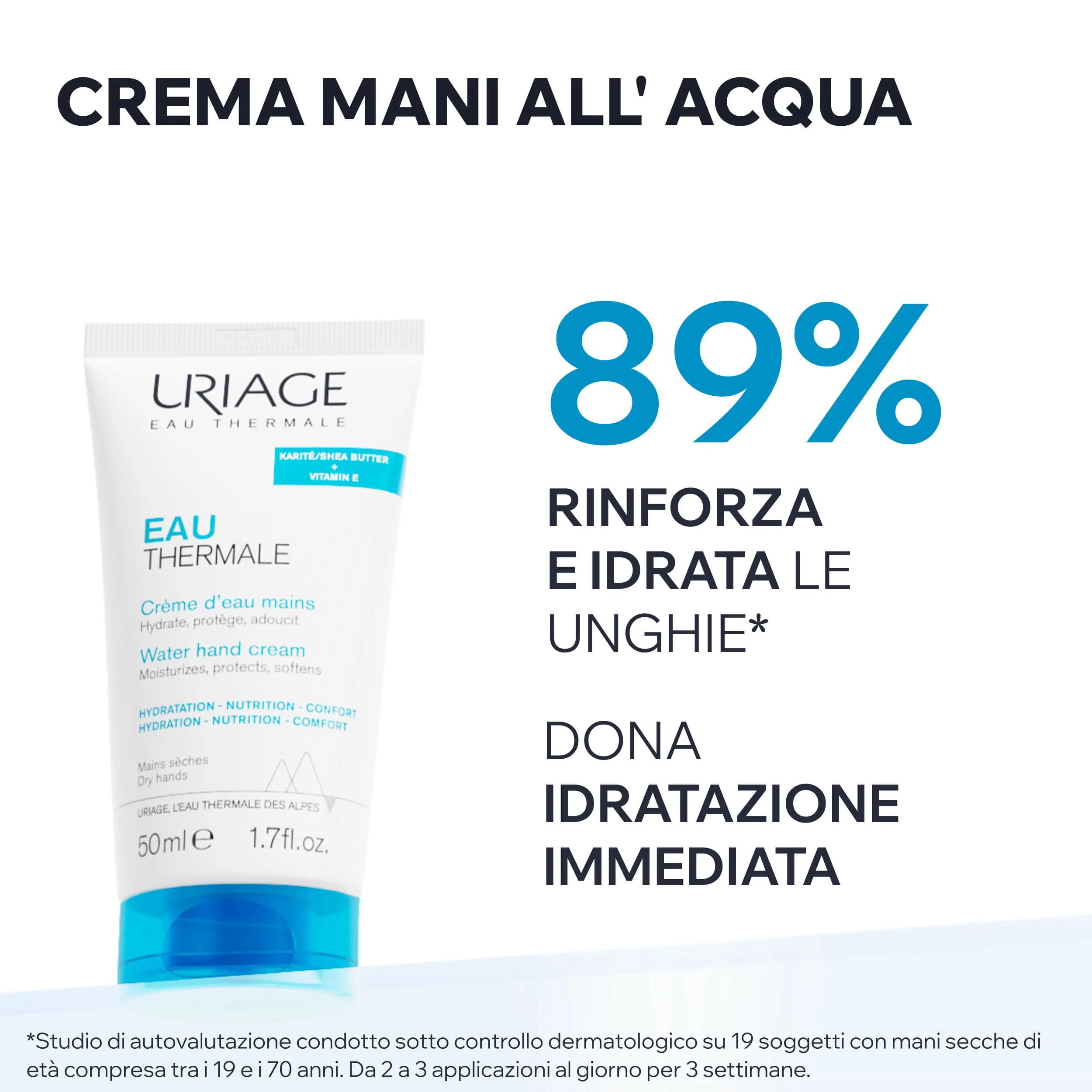 Uriage Eau Thermale Crema Mani All'Acqua Idratante e Protettiva 50 ml