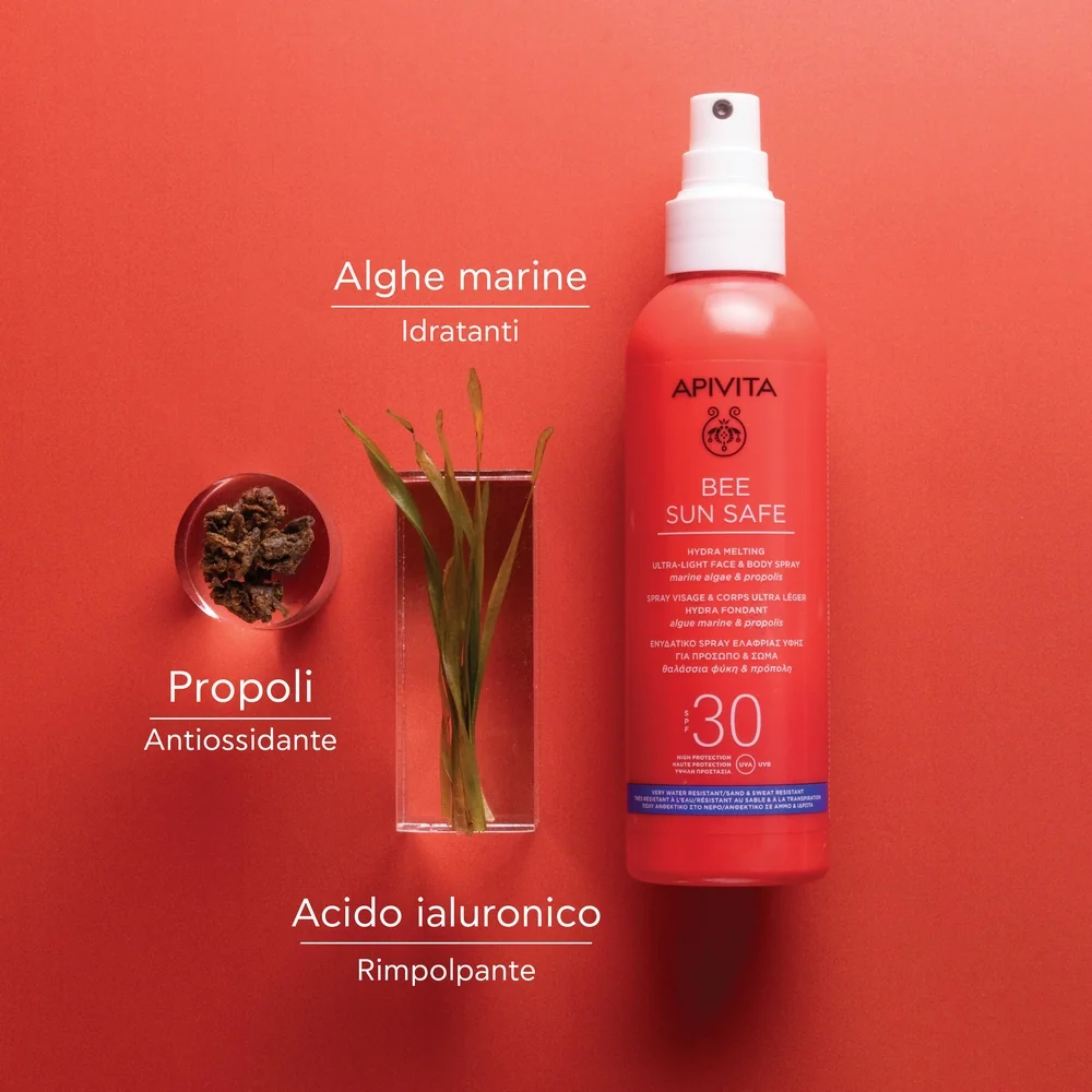 Apivita Bee Sun Safe Hydra Melting Spray Leggero SPF30 200ml Viso e Corpo