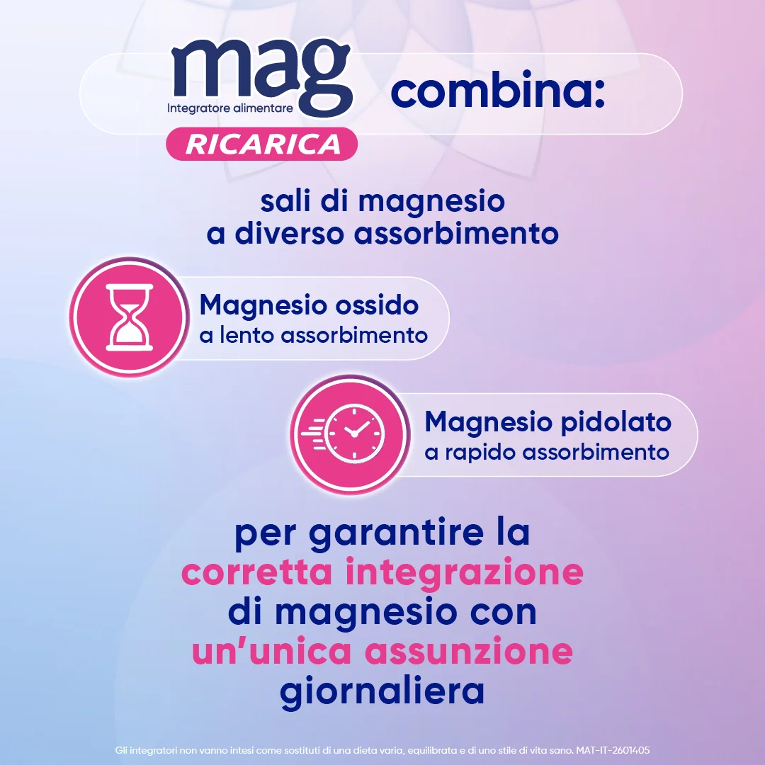 Mag Ricarica 24 Ore 24 Bustine da 4g Integratore per la stanchezza fisica e mentale