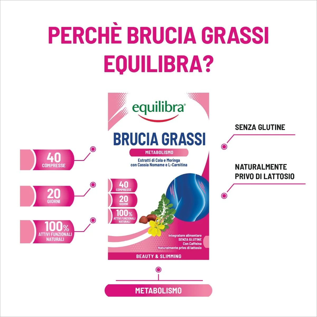 Equilibra Brucia Grassi 40 capsule Integratore per il controllo del peso