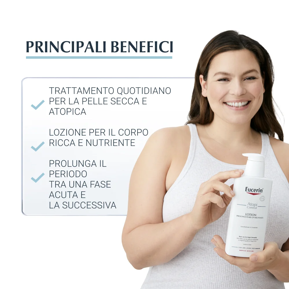 Eucerin AtopiControl Emulsione Corpo Pelle Atopica 400 ml Pelle Irritata, Incline al Prurito e Atopica