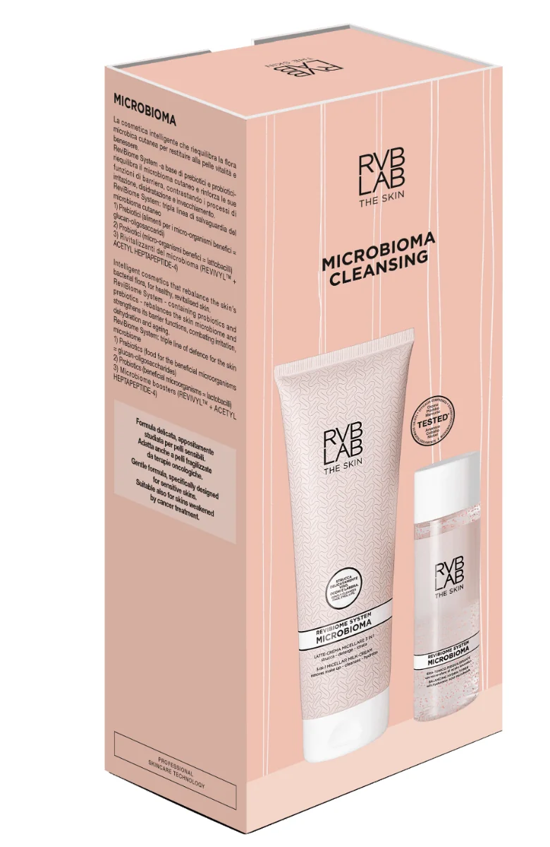 RVB Lab Kit Microbioma Detersione Latte-Crema Micellare 3 in 1 + Idra-Tonico Riequilibrante