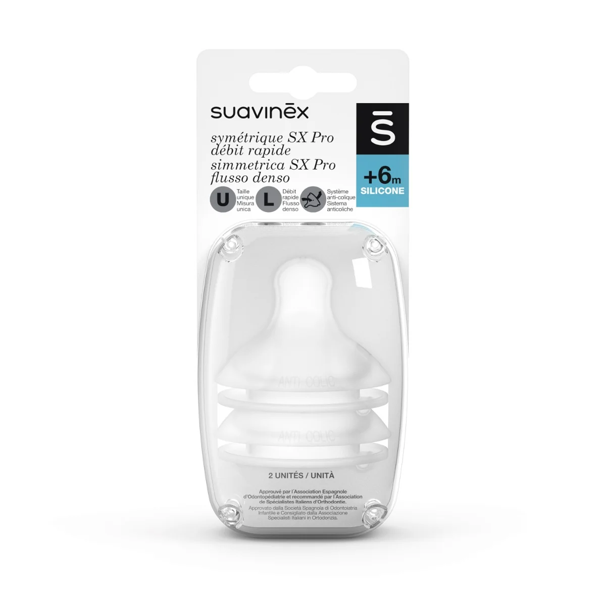 Suavinex Tettarella Simmetrica SX Pro Silicone Flusso Denso