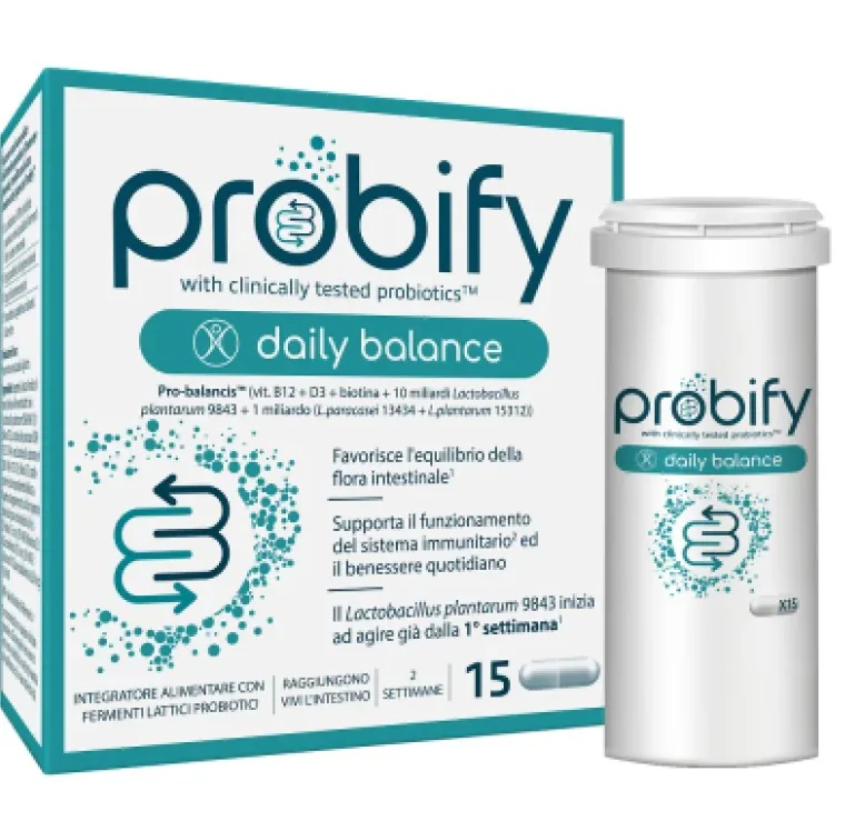 Probify Daily Balance 15 Capsule Fermenti Lattici e Vitamina D