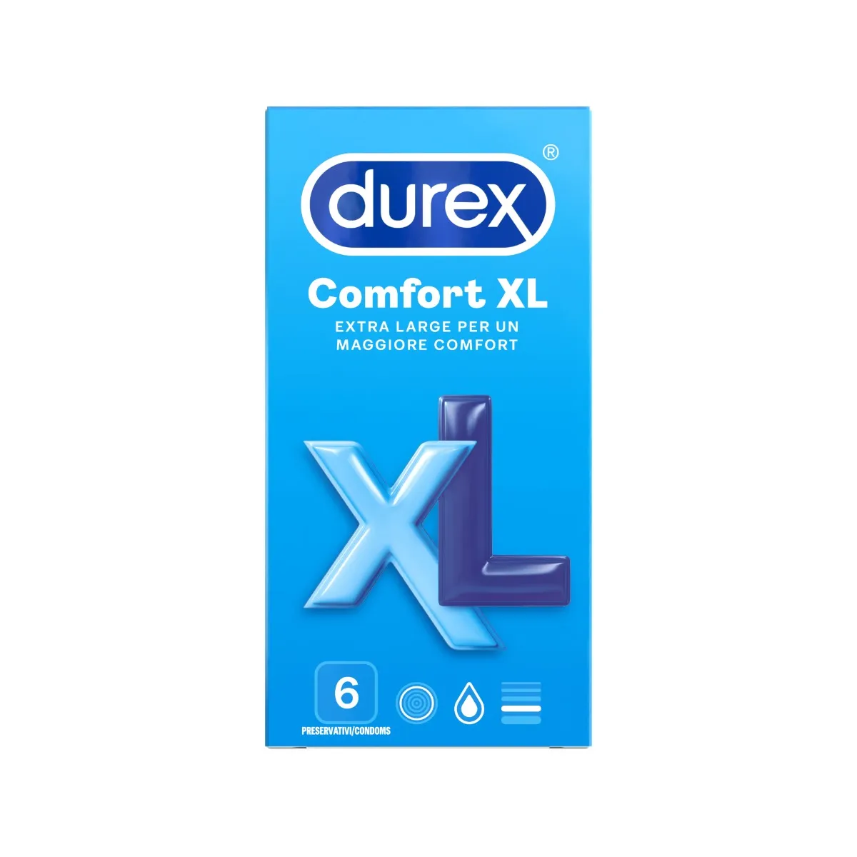 Durex Comfort XL Profilattici Extra Large 6 Pezzi 