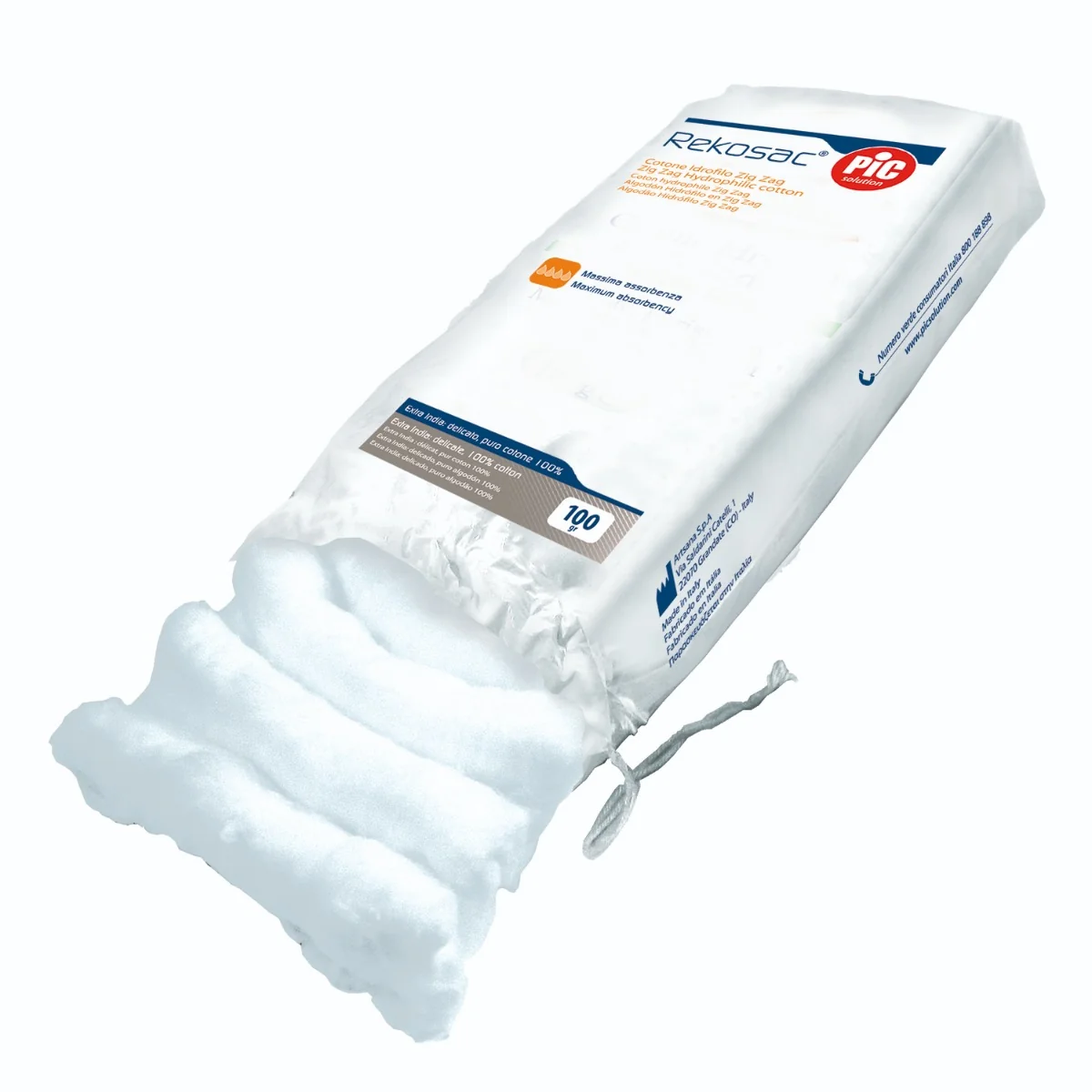 Pic Rekosac Cotone Idrofilo Zig Zag 100 g Massima Assorbenza