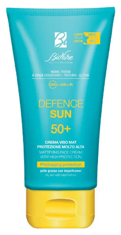 Bionike Defence Sun Crema Viso Mat SPF 50+ 50 ml - Protezione Molto Alta 