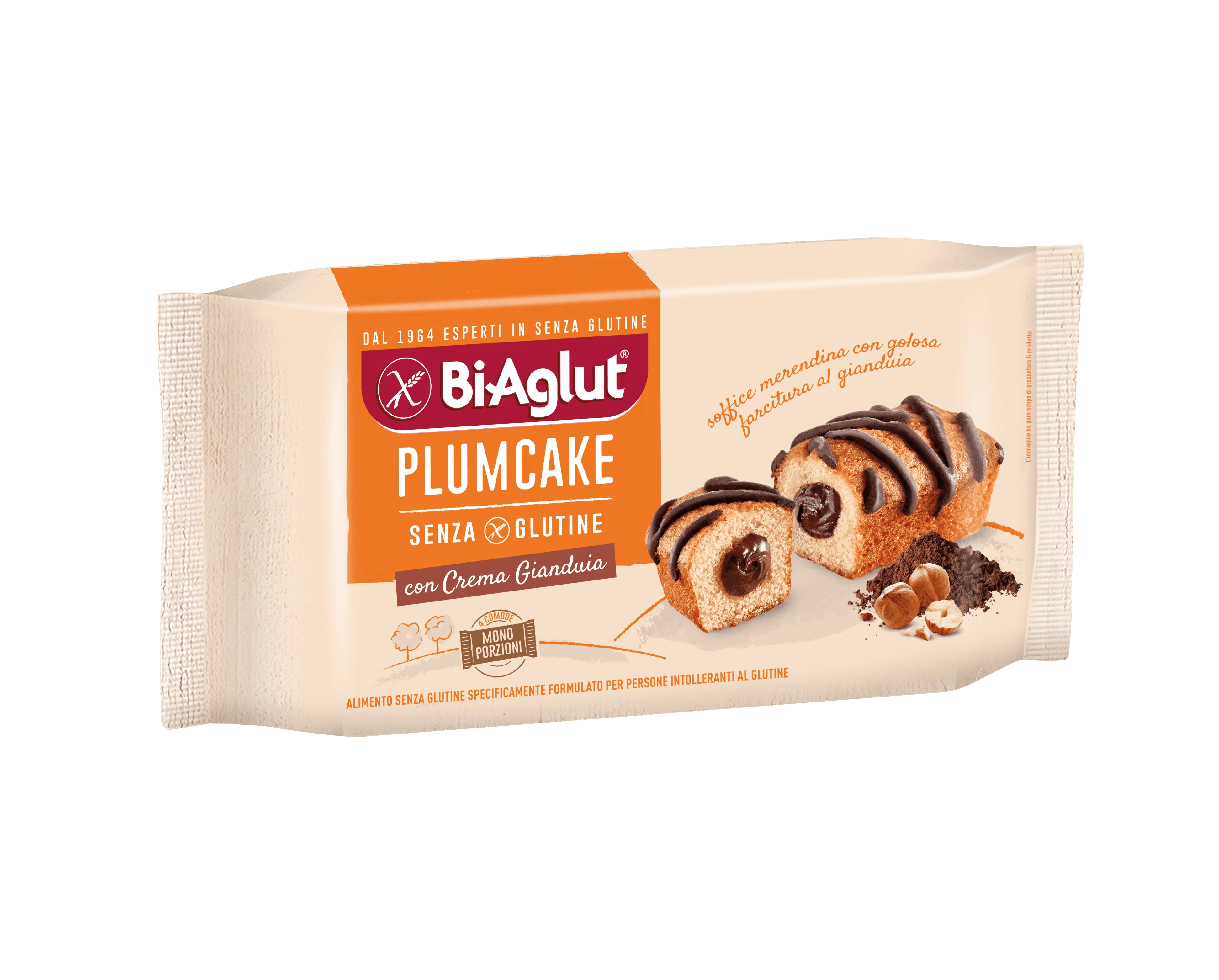 Bi Aglut Senza Glutine Plumcake Gianduia 180 g Ideali per Colazione