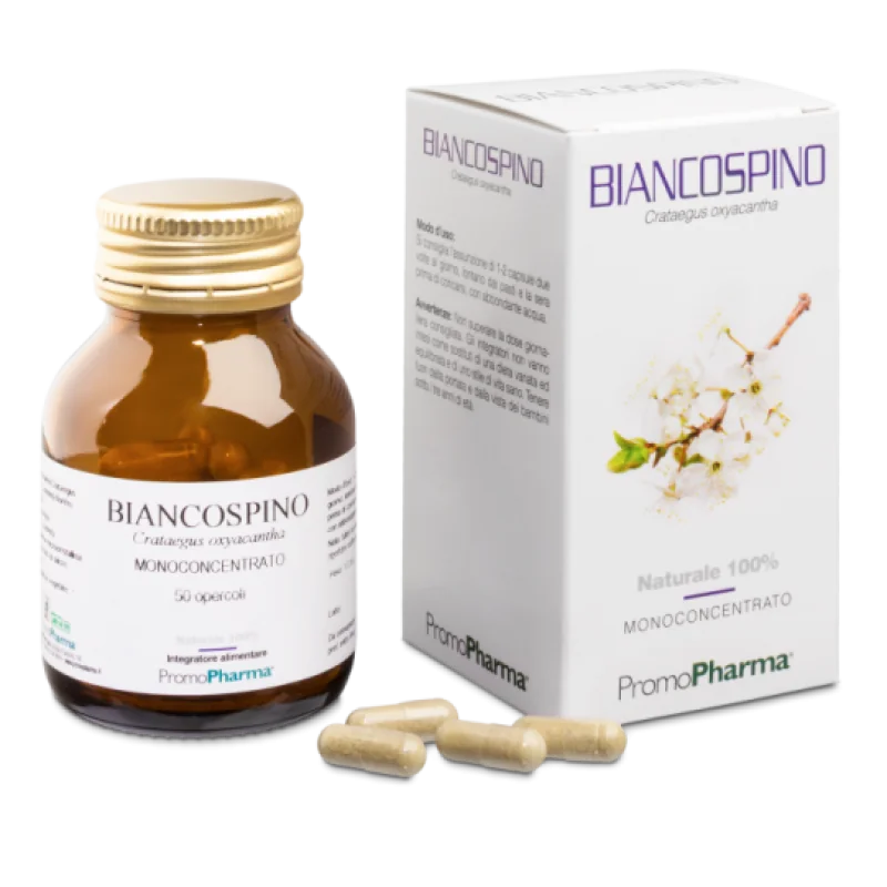 PromoPharma Biancospino 50 Capsule Naturale al 100%