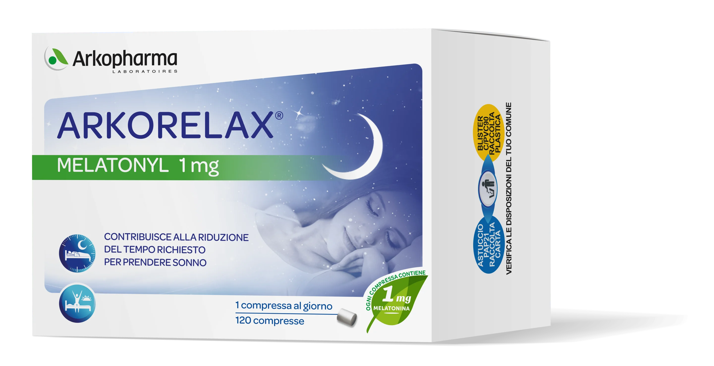 Arkopharma Arkorelax Melatonyl 120 compresse Integratore per il Sonno