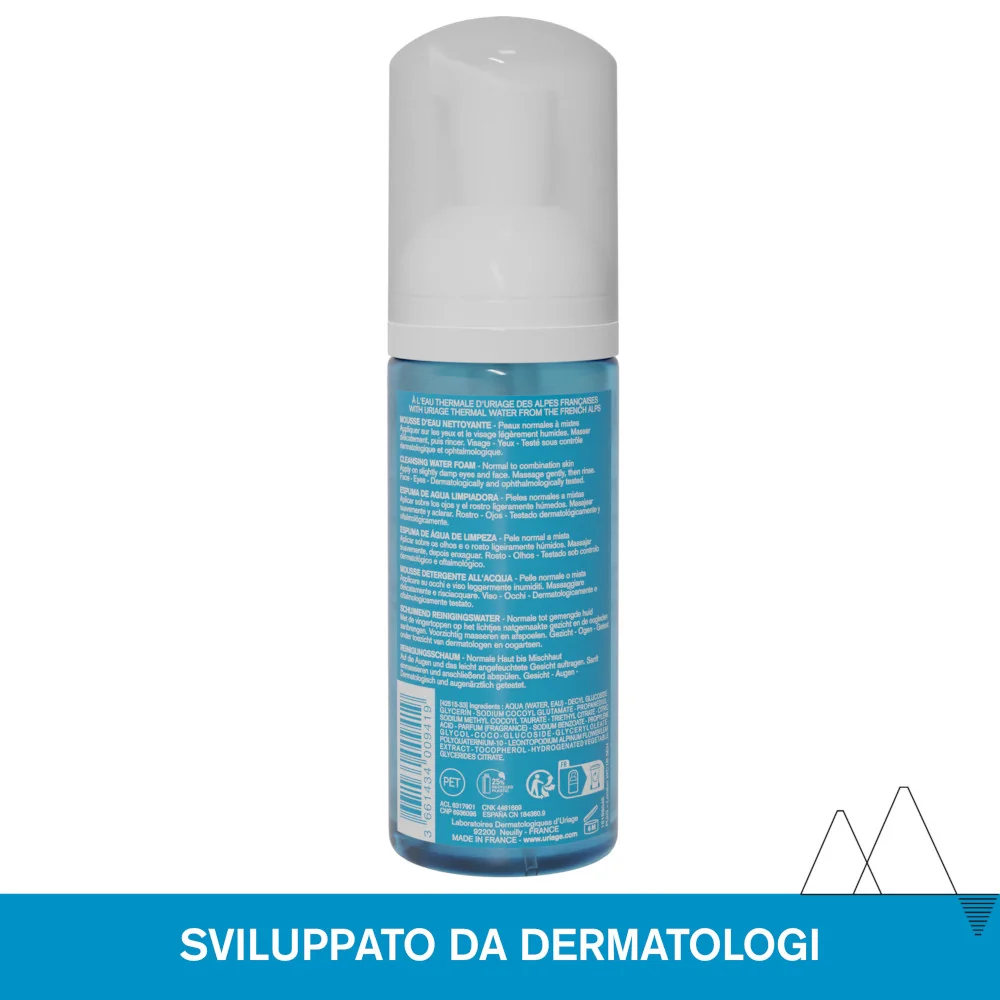 Uriage Mousse D'Eau Nettoyante 150 ml Schiuma Micellare Detergente