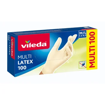 Vileda Guanti Natural Latex 100Pz M/L Usa e Getta