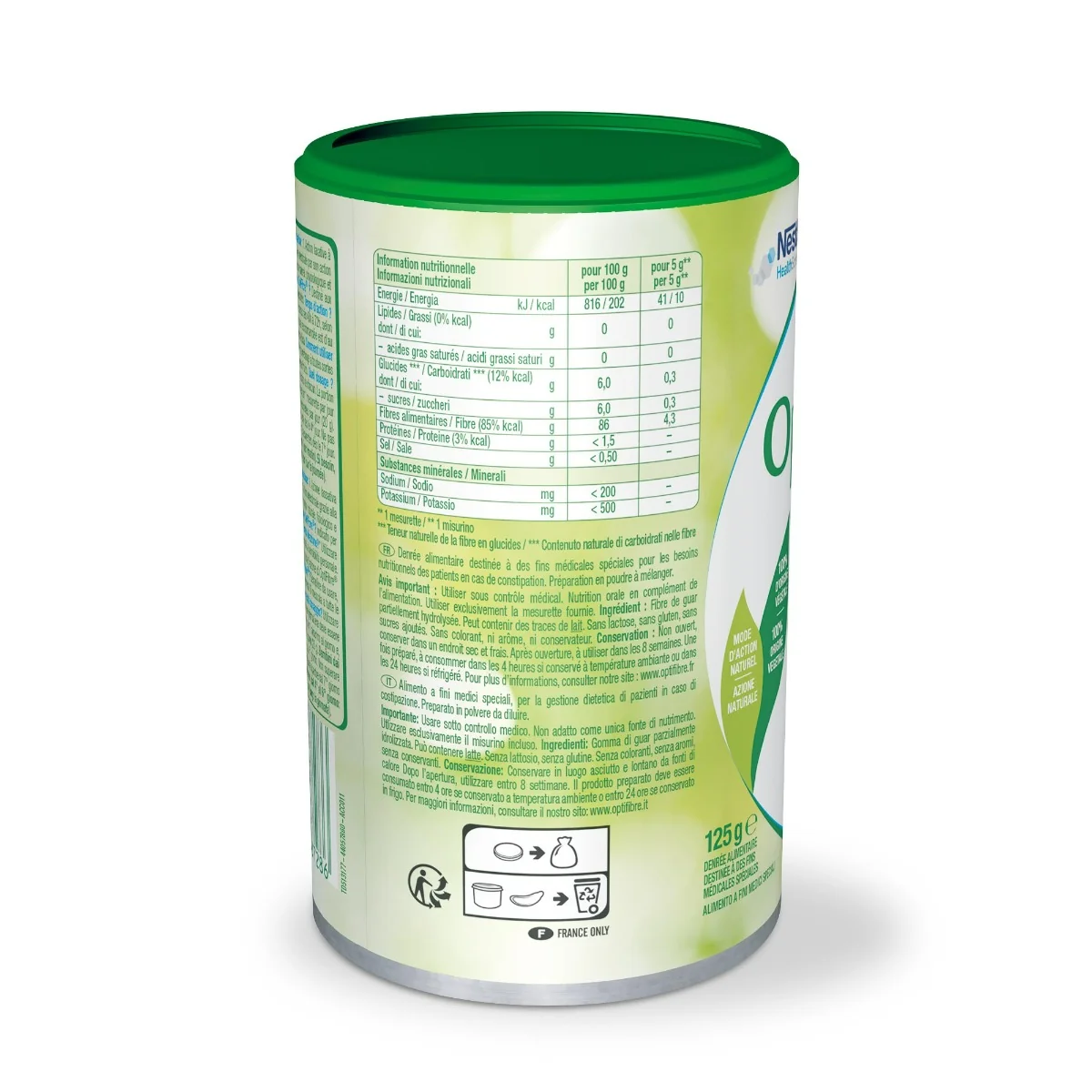 OptiFibre Constipation Per l'Equilibrio della Flora Intestinale 125 g