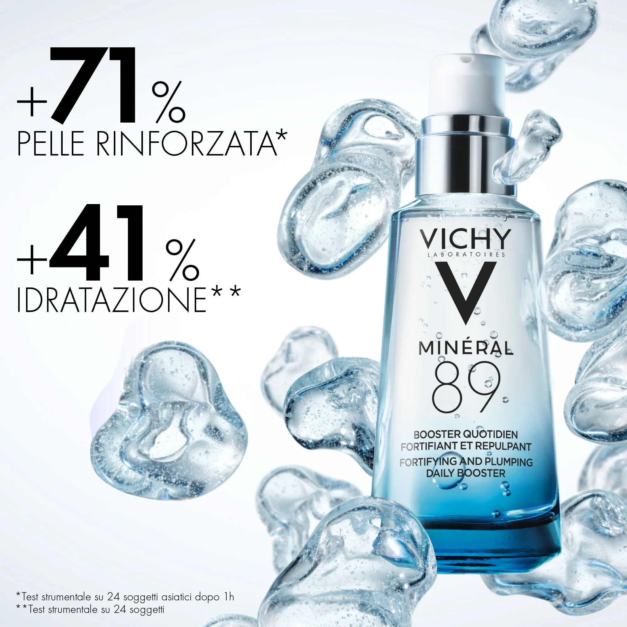 Vichy Minéral 89, 50 Ml Booster quotidiano fortificante e rimpolpante con acido ialuronico