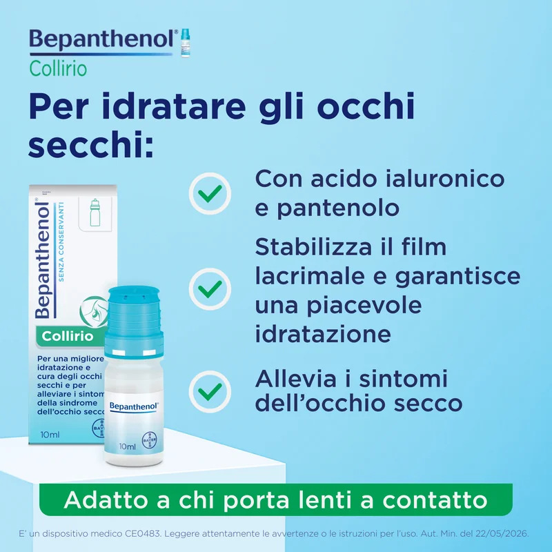 Bepanthenol Collirio Flacone 10 ml Idratante occhi secchi