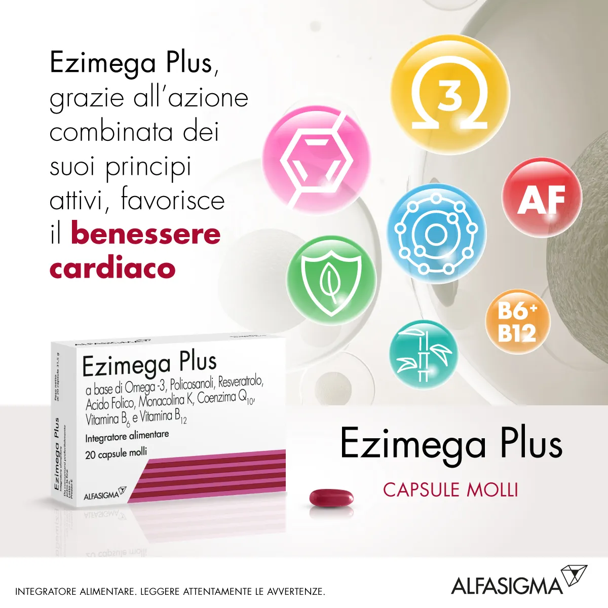 Ezimega Plus 20 Capsule Molli Integratore Controllo Colesterolo