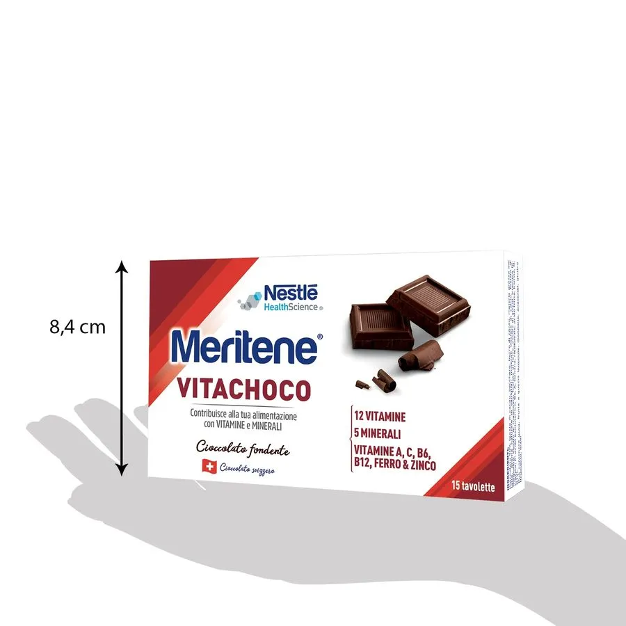 Meritene Vitachoco Fondente Integratore Multivitaminico 15 Cioccolatini Vitamine e Minerali