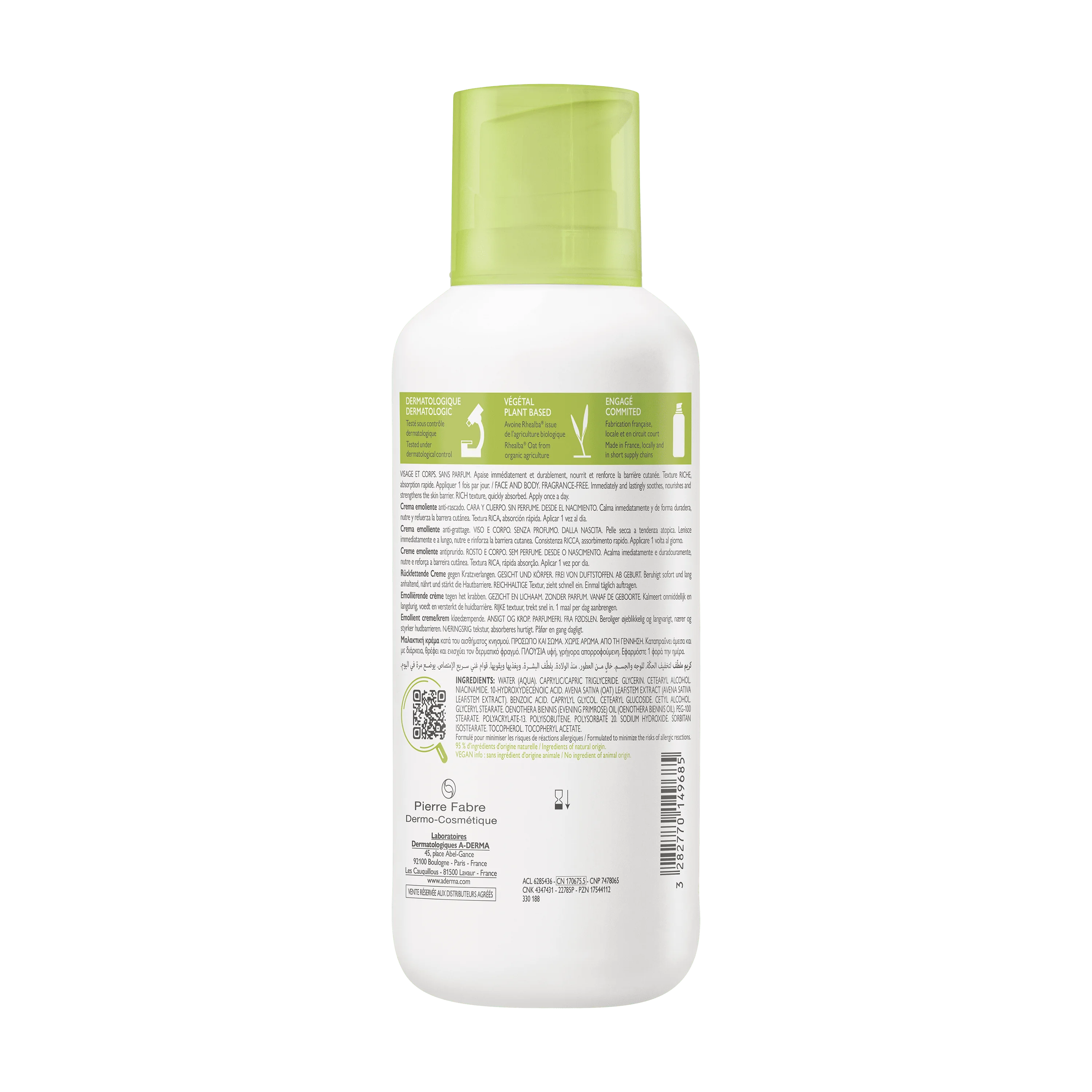 A-Derma Exomega Control Crema Emolliente Anti-grattage 400 ml Pelle Secca a Tendenza Atopica
