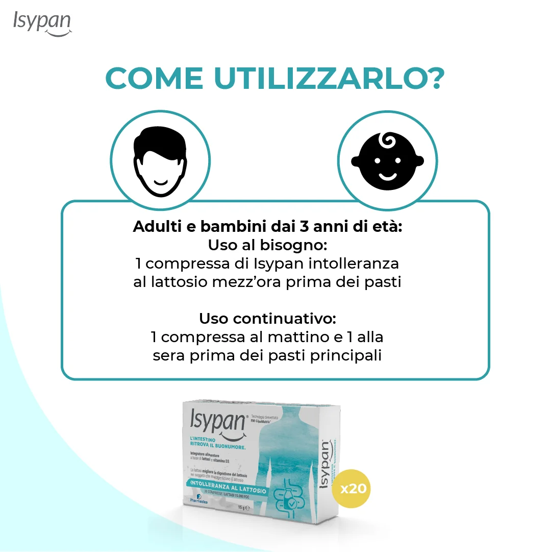 Isypan® Intolleranza Lattosio 30 Compresse Integratore per Intolleranza al Lattosio