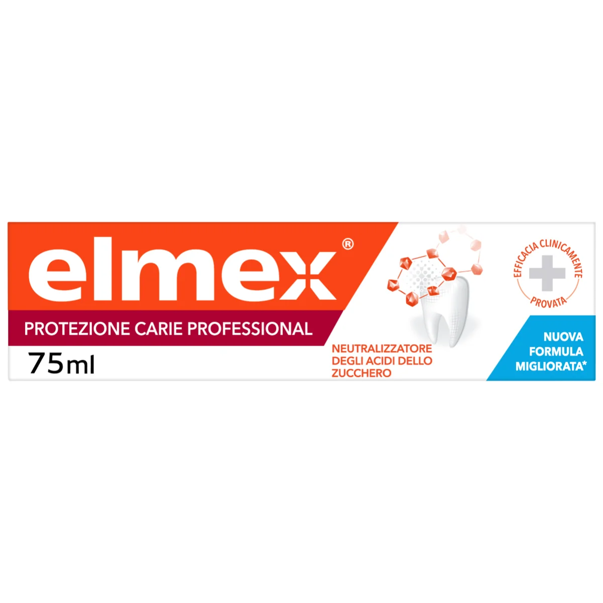 Elmex Protezione Carie Professional Dentifricio 75 ml Neutralizza gli Acidi dello Zucchero