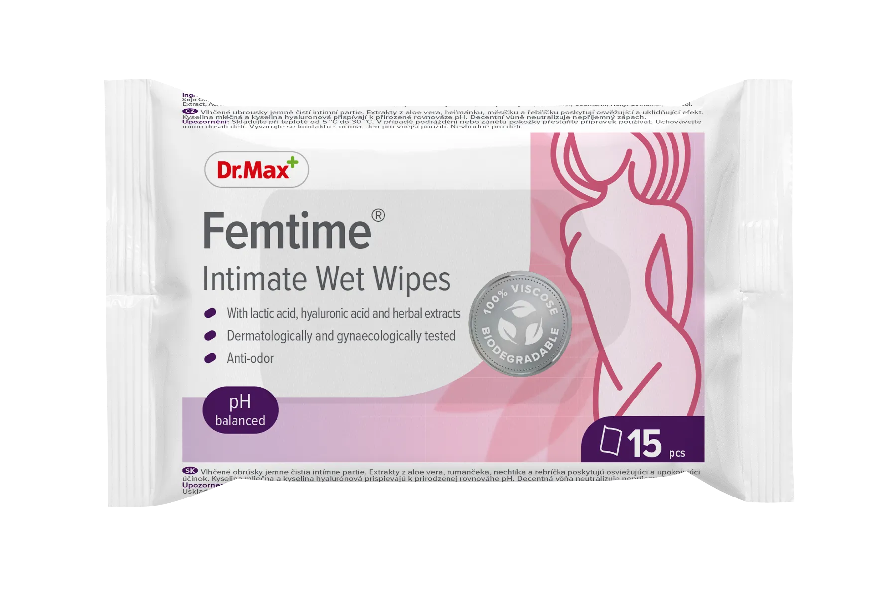 DR.MAX FEMTIME INTIMATE WET WIPES 15 PEZZI