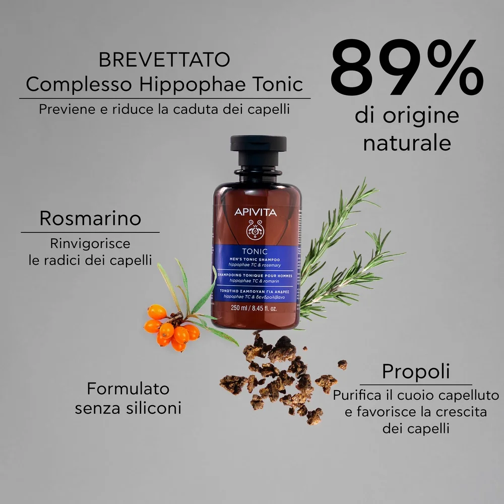 Apivita Tonic Sh Men A/Cad 250Ml