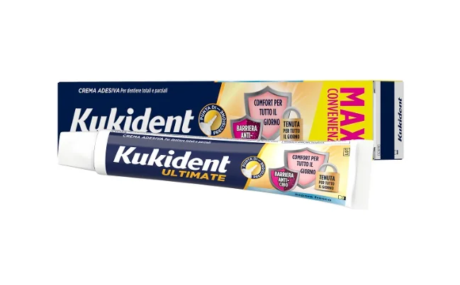 Kukident Ultimate Fresco Crema Adesiva 40 g Per Protesi Dentali