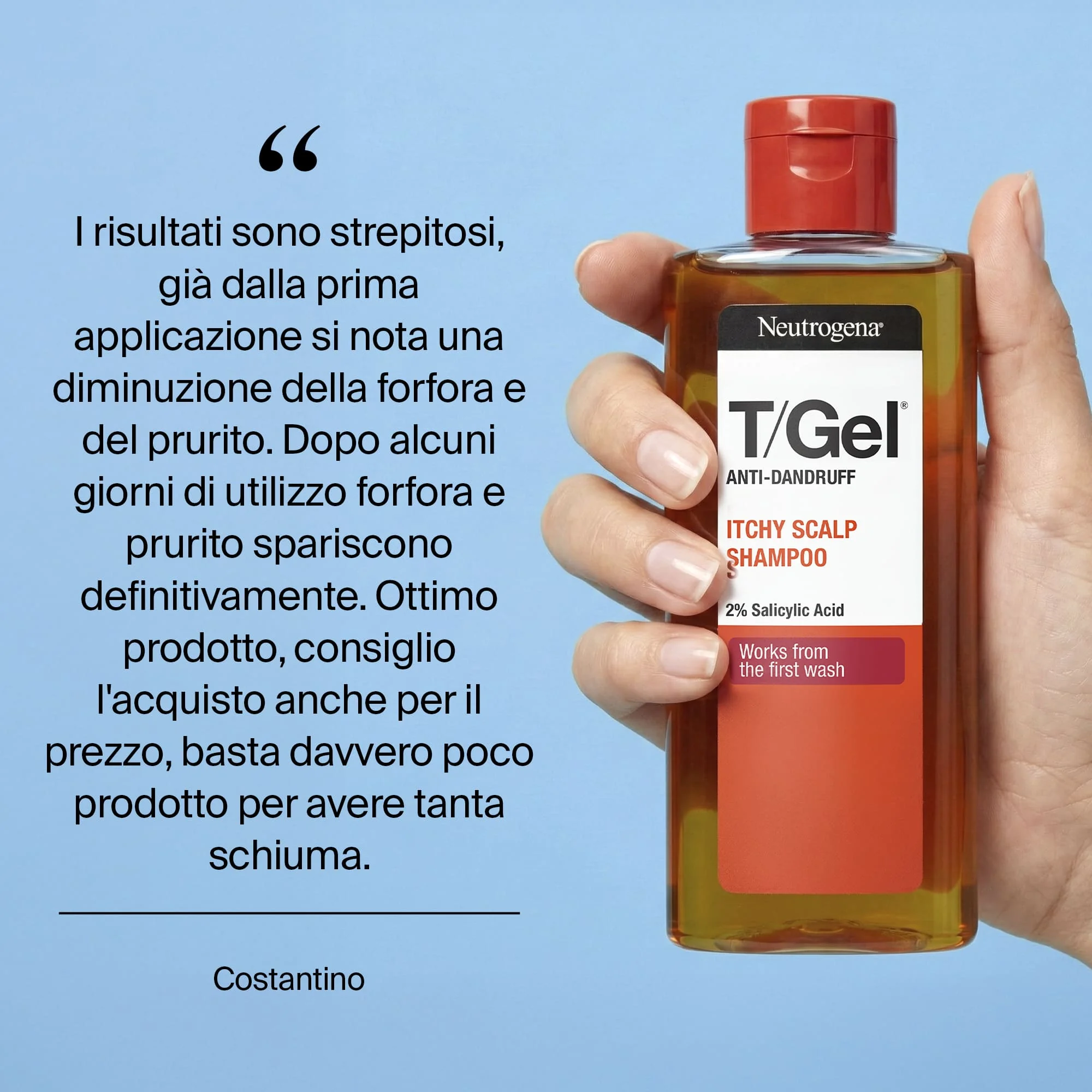 Neutrogena Shampoo Antiforfora T/Gel Forte Prurito Intenso 150 ml Shampoo uomo per forfora secca