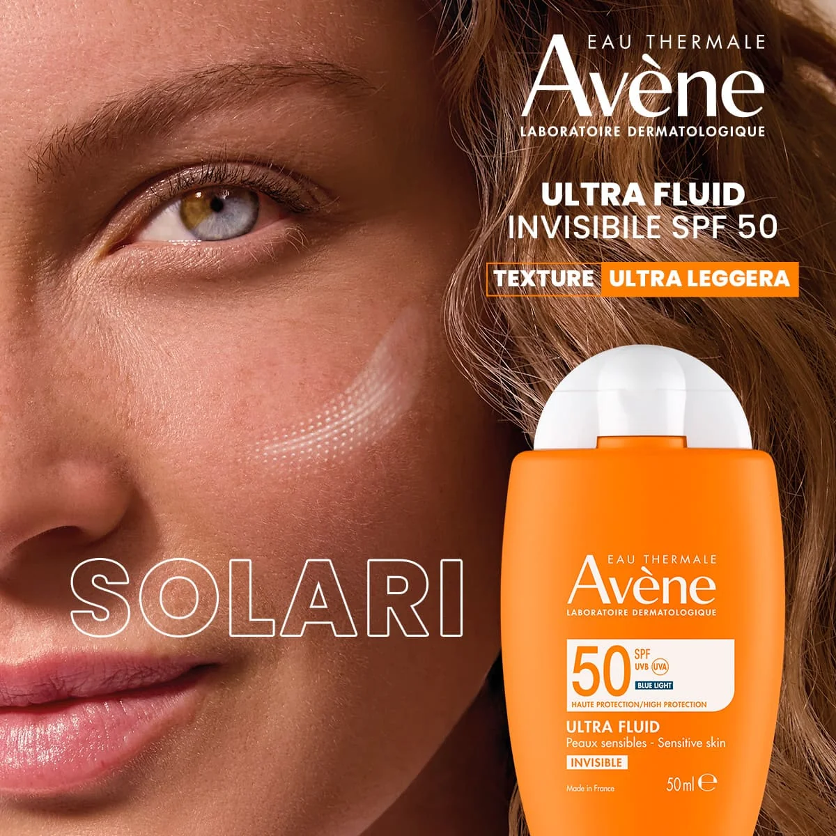Eau Thermale Avène Ultra Fluid Invisibile Alta Protezione SPF50 50 ml Pelle Sensibile