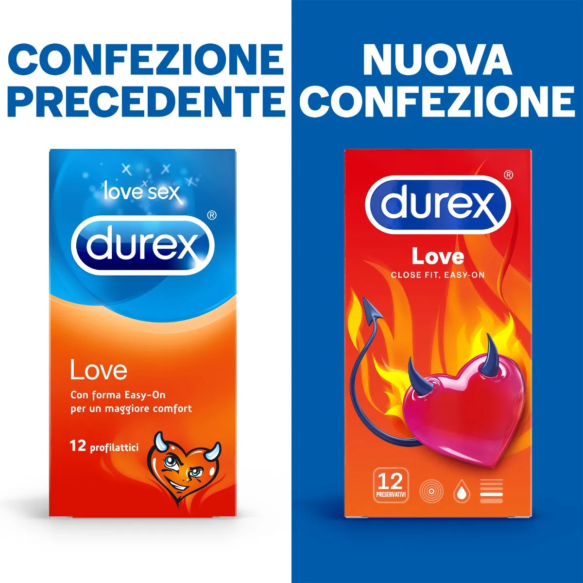 Durex Love Con Forma Easy-on 12 Profilattici Trasparenti e Lubrificati
