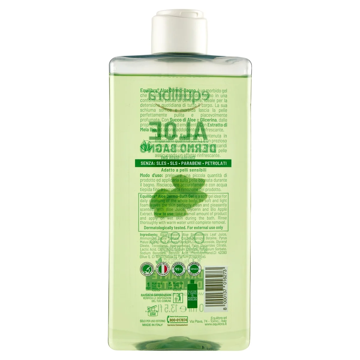 Equilibra Aloe Dermo Bagno 400 Ml Dermatologicamente Testato