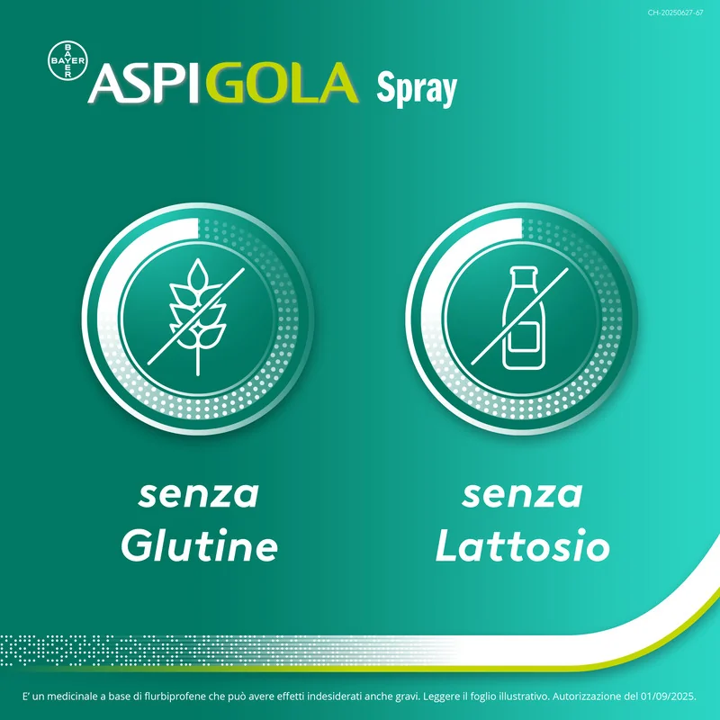 Aspi Gola Spray 0,25% Spray Gola Antinfiammatorio Antidolorifico 15ml Mal di Gola