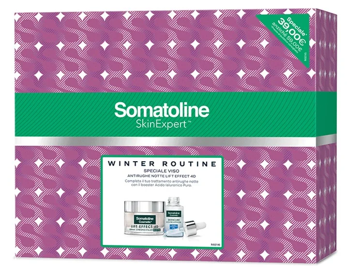 Somatoline Cofanetto Winter Routine Speciale Viso Crema Notte Lift Effect 4D + Mini Booster Antirughe 10 ml
