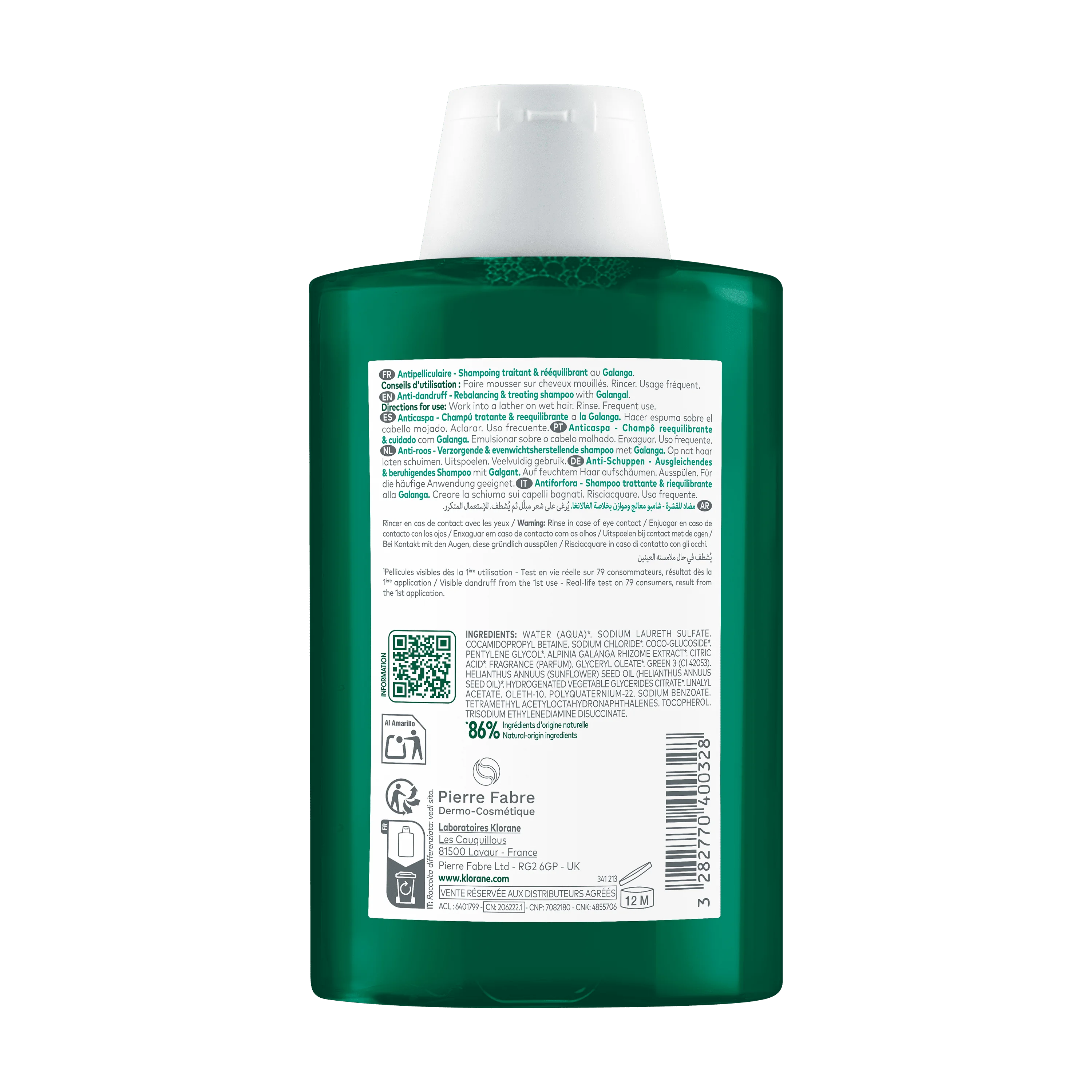 Klorane Shampoo Trattante & Riequilibrante Galanga 200 Ml 25
