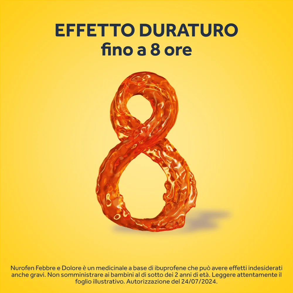 Nurofen Febbre e Dolore Bambini 200 mg/5 ml Ibuprofene Sospensione Orale Fragola 100 ml Bambini e Adulti