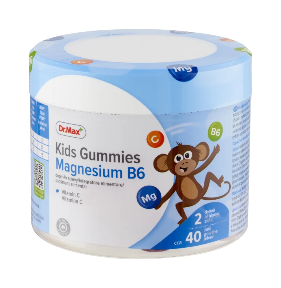 Dr. Max Kids Gummies di Magnesio + B6 180G Contro Stanchezza Fisica e Mentale Bambini
